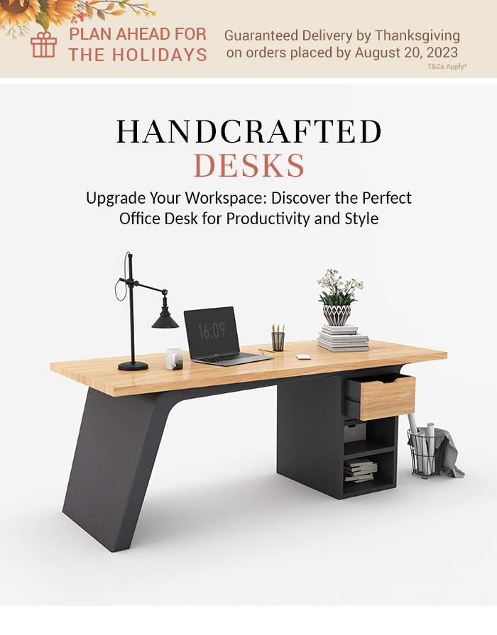 Hondah Solid Wood 64 Inch Modern Industrial Home Office Desk