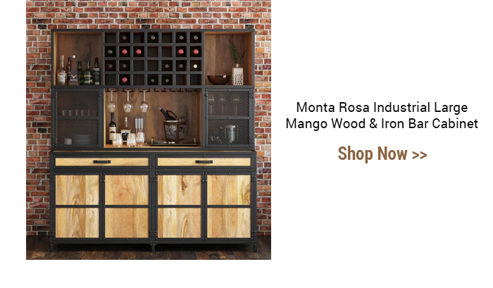 Monta Rosa Industrial Large Mango Wood Iron Bar Cabinet Shop Now 