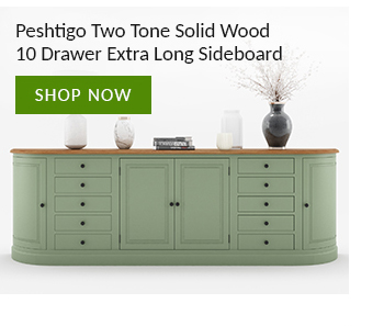 Peshtigo Two Tone Solid Wood 10 Drawer Extra Long Sideboard g 