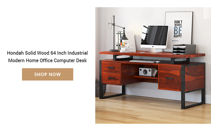 Hondah Solid Wood 70 Inch Modern Dual Sided Storage Executive Desk .