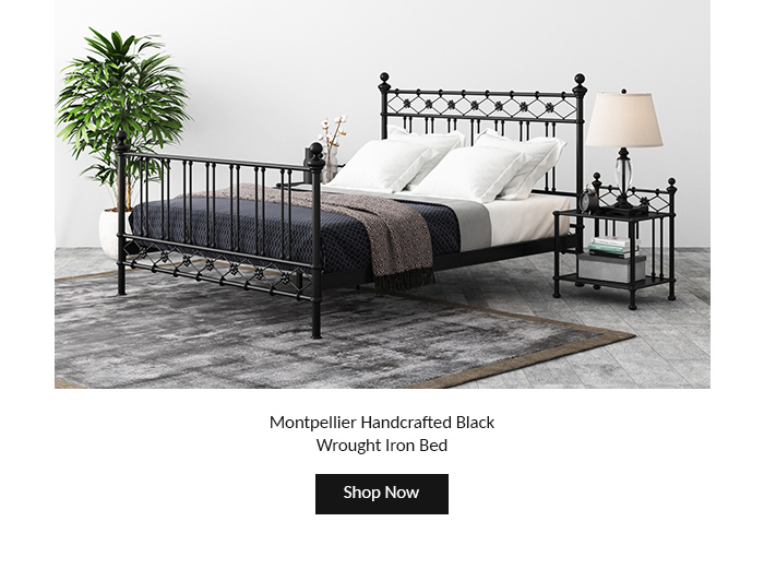  Montpellier Handcrafted Black Wrought Iron Bed 