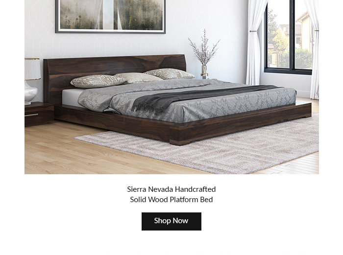  Sierra Nevada Handcrafted Solid Wood Platform Bed v 